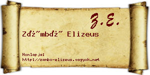 Zámbó Elizeus névjegykártya